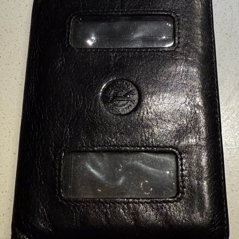 Mancini - Black 100% Leather Wallet with Logo - Picture 1 of 6
